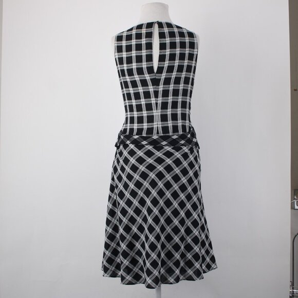 Rag Bone Dress Sz M Black White Sheer Check Sleeveless 100% Cotton Dress - Picture 11 of 16